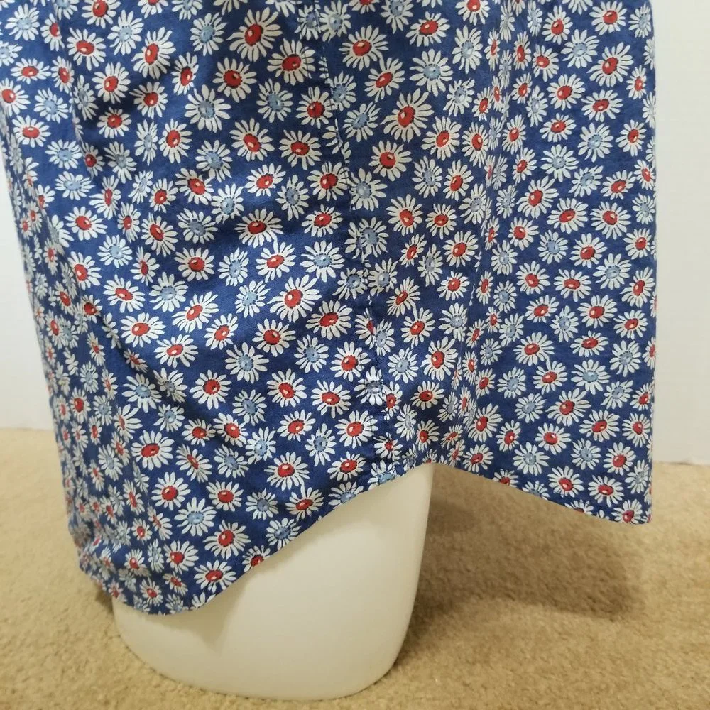 J.Crew shirt Large Short-sleeve Stretch Slub Cotton Shirt Daisy Print floral